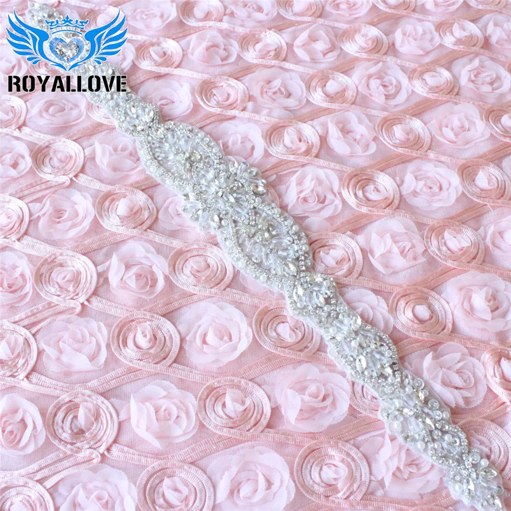 

(1 piece) Wedding Flatback Crystal Pearl Appliques Handmade Shiny Rhinestones Sash Belt Patches Clear Stoned Glass Trimming DIY