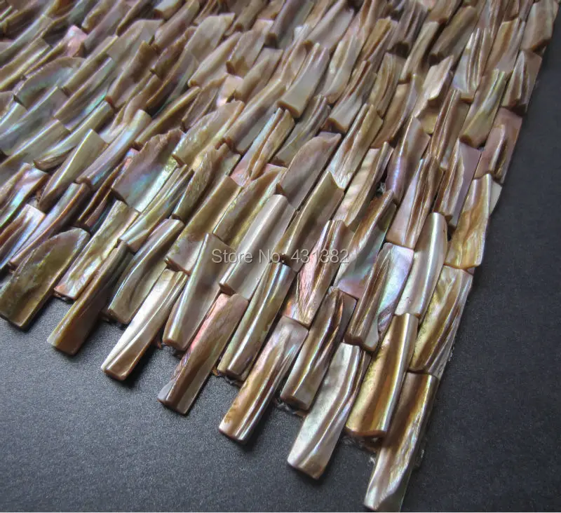 

3D brick mother of pearl H Shape decorated shell mosaic tiles in vintage wallpaper