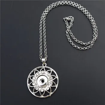 

Wheels Rhinestone Metal 12MM Snap Buttons Long Necklace Jewelry With Link Chain 12pcs/lot Mix Colors