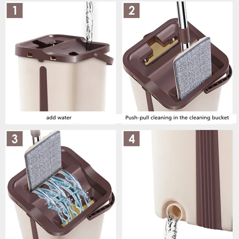 Copertura di Caso NUOVA Dura Piano Pigro Mop Secchio Magico Cleaner Ruotare Auto-strizzare Spremere Double Sided Tampone di Stracci di Lavaggio Automatico- sistema di asciugatura