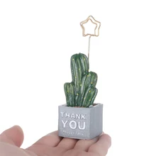 Милый в форме кактуса держатель для Карт Подставка для хомутов смолы декоративная подставка для фотографий настольное украшение фото держатель Канцтовары офисный школьный расходные материалы