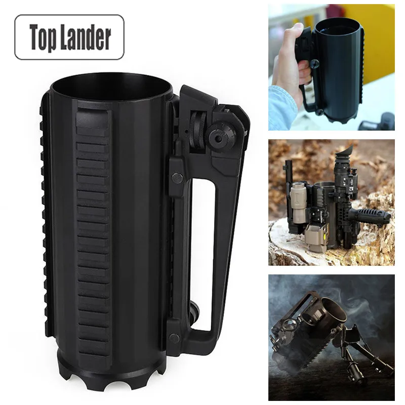 

Tactical Mug Cup Multi Function Military Hunting Gun Accessories Aluminum Handled Carry Detachable Large Battle Coffee Beer Mug