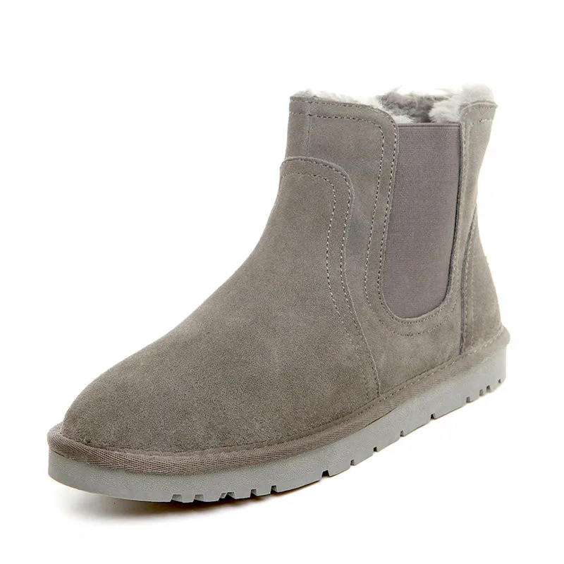 

Snow boots men anti-slip warm plus cashmere waterproof British boots cotton leather winter SUB2358