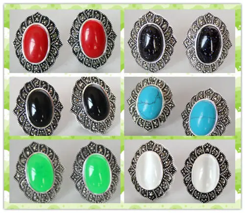 

hot sell new - wb004 AA Lady's Glitter Silver Gem Round Bead Marcasite Earrings Jewelry can choose