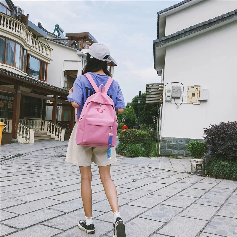 Menghuo Fashion Ribbon Backpack Women Nylon School Bags for Teenage Girls Embroidery Practical Functional Travel Female Backpack (1)