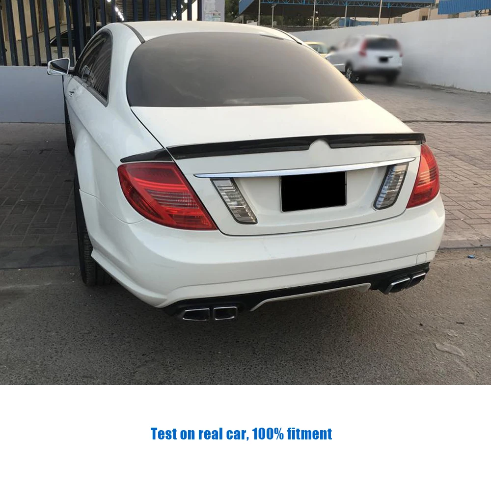  3PCS Carbon Fiber Rear Trunk Spoiler Wing Boot Lip For Mercedes-Benz W216 CL Class 2009 2010 2011 2