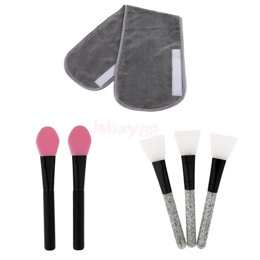 6 Pack Facial Mask Brushes Silicone Face Mask Brush with Makeup Wrap Headband Facial Mask Application Brushes Mask Beauty Tools 2 pcs professional silicone facial face mask mud mixing skin care beauty makeup brushes foundation tools maquiagem