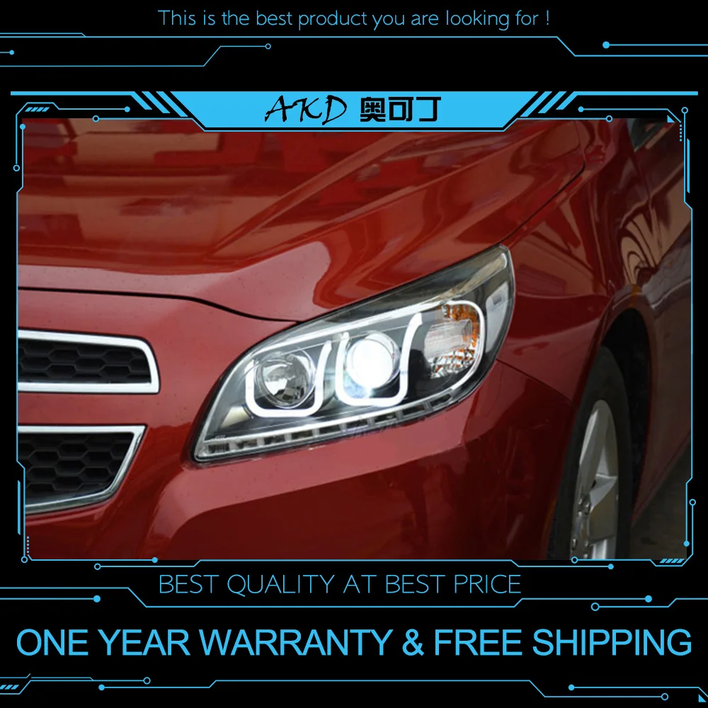 

AKD tuning cars Headlight For Chevrolet Malibu Headlights LED DRL Running lights Bi-Xenon Beam Fog lights angel eyes Auto levels