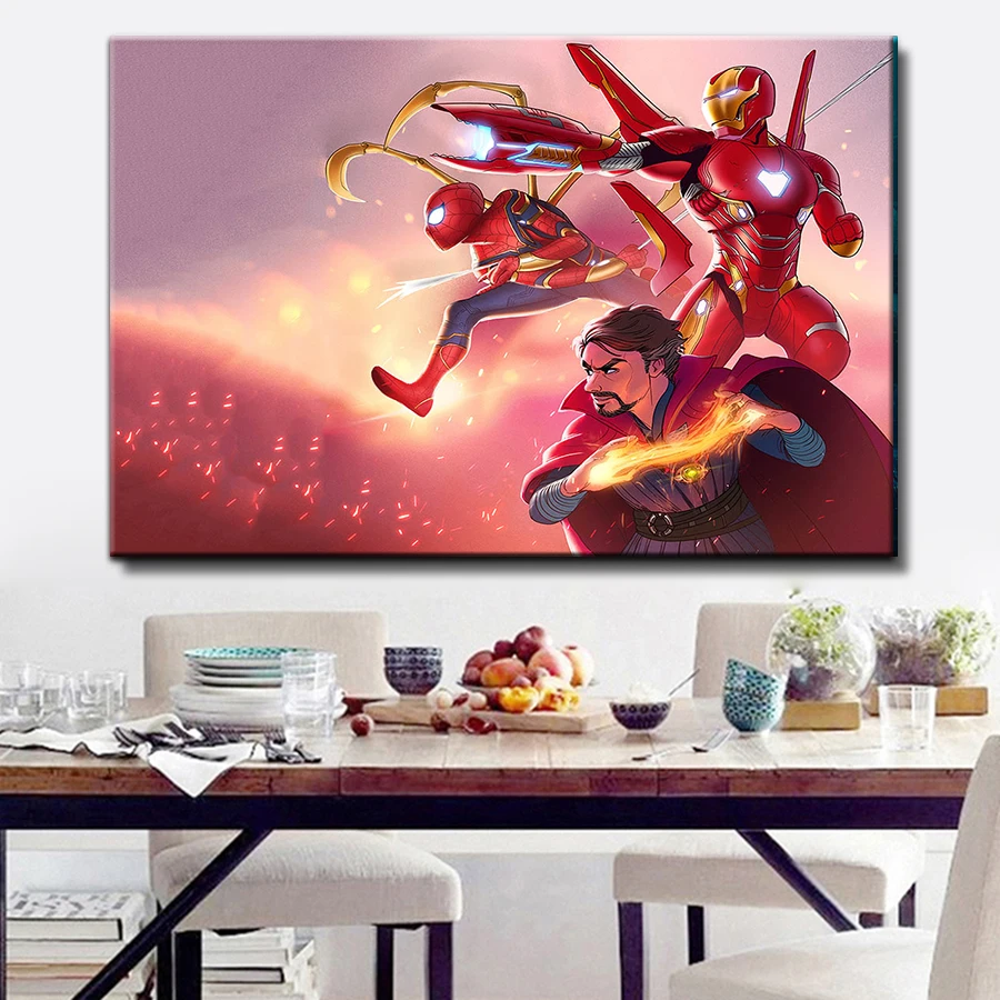 Marvel Poster Iron Man hero Canvas Painting Baby Nursery Home Decoration Kids Cartoon Poster 4