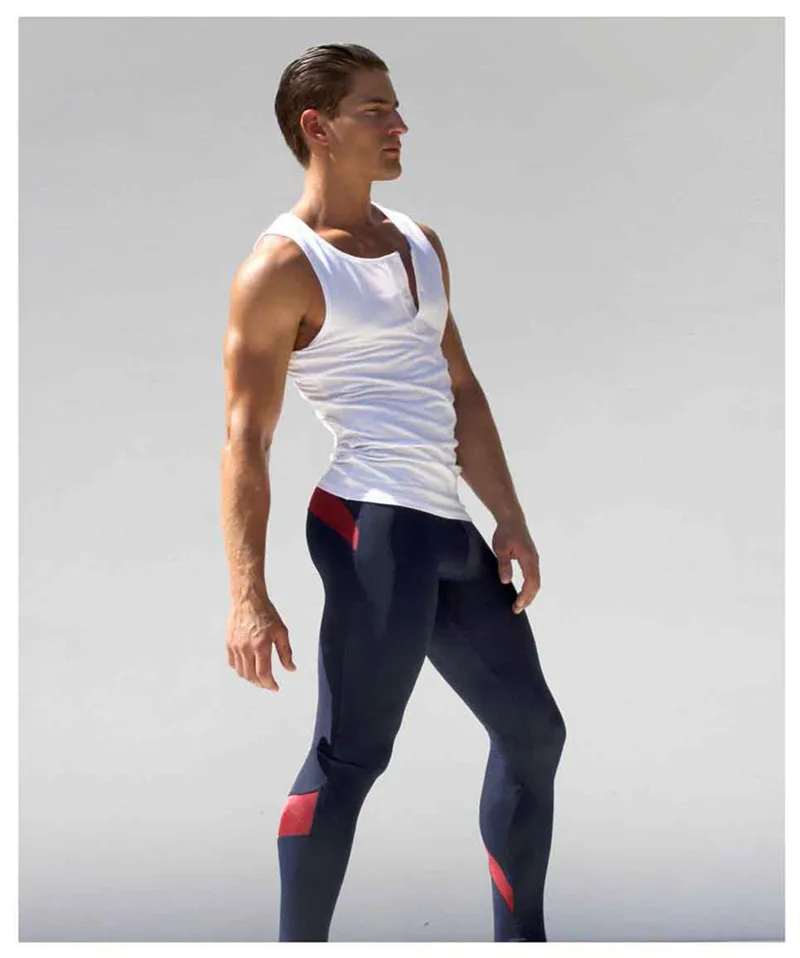 Брюки для бега летние мужские новые колготки мужское компрессионное трико Леггинсы мужские брюки капри фитнес/брюки быстросохнущие