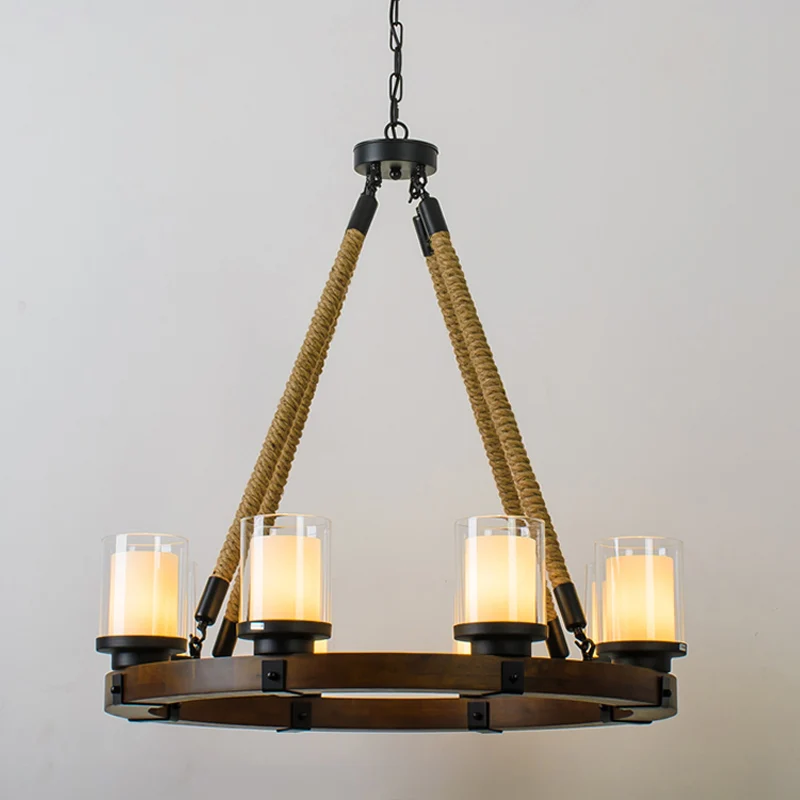 

Retro Vintage Rope Pendant Light Lamp Loft Creative Personality Industrial Lamp Edison Bulb American Style For Living Room