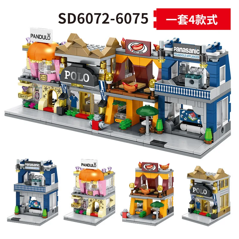 SEMBO Blocks Mini Shop Model Building Bricks Micro street Store Cute Architecture Educational toys for Children Christmas Gifts