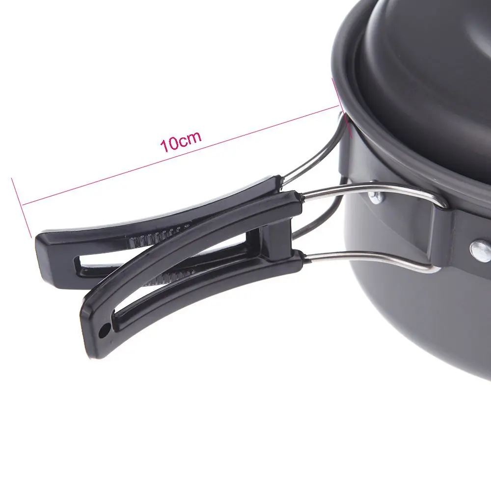 ELOS-antiadherente ollas sartenes portátil al aire libre Camping senderismo Set de cocina utensilios de cocina 2-3 pepoles