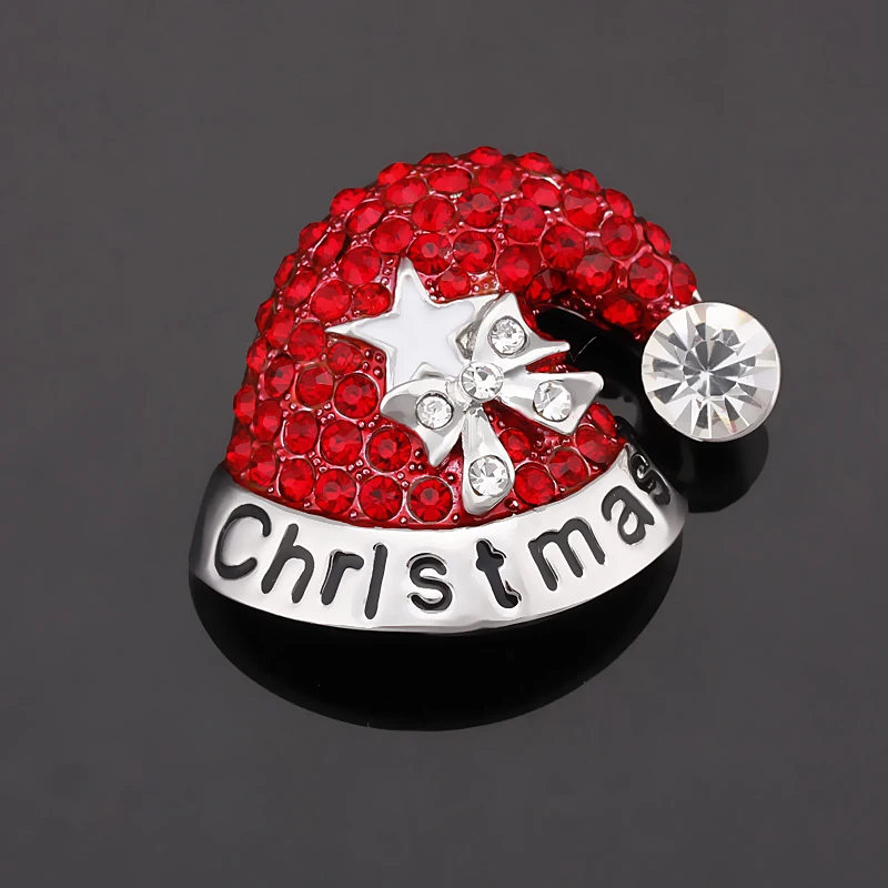 Стразы красного цвета с золотым бантом в виде звезды Рождественская брошь «шляпа» с золотым покрытием