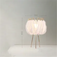 Нордическая Современная Минималистичная гостиная спальня теплая креативная личность детская комната искусство Белый перо Настольная и напольная лампа