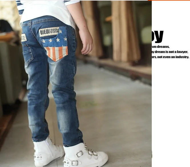 Детская одежда Новинка, весенние и осенние детские брюки для мальчиков для отдыха джинсы, Штаны