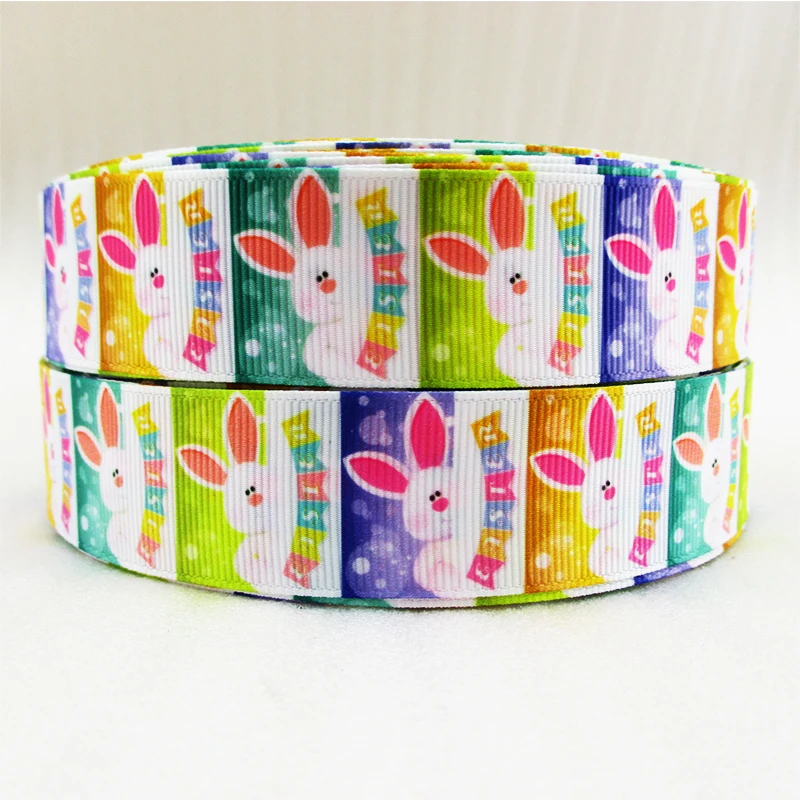 

(5yds per roll) 1"(25mm) Easter high quality printed polyester ribbon 10 yards,DIY handmade materials,wedding gift wrap,10Yc871