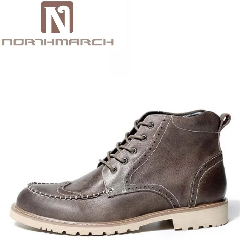 NORTHMARCH Men Fashion High Top Martin Shoes Cowhide High Quality Lace-Up Classic Leather Ankle Boots Brand Design Winter Shoes NORTHMARCH Men Fashion High Top Martin Shoes Cowhide High Quality Lace-Up Classic Leather Ankle Boots Brand Design Winter Shoes