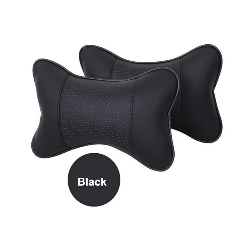 Youwinme 1 шт. Универсальный подголовник для автомобильного сиденья Кожаная подушка для подголовника подголовник подушка для шеи аксессуары для салона автомобиля - Цвет: Black