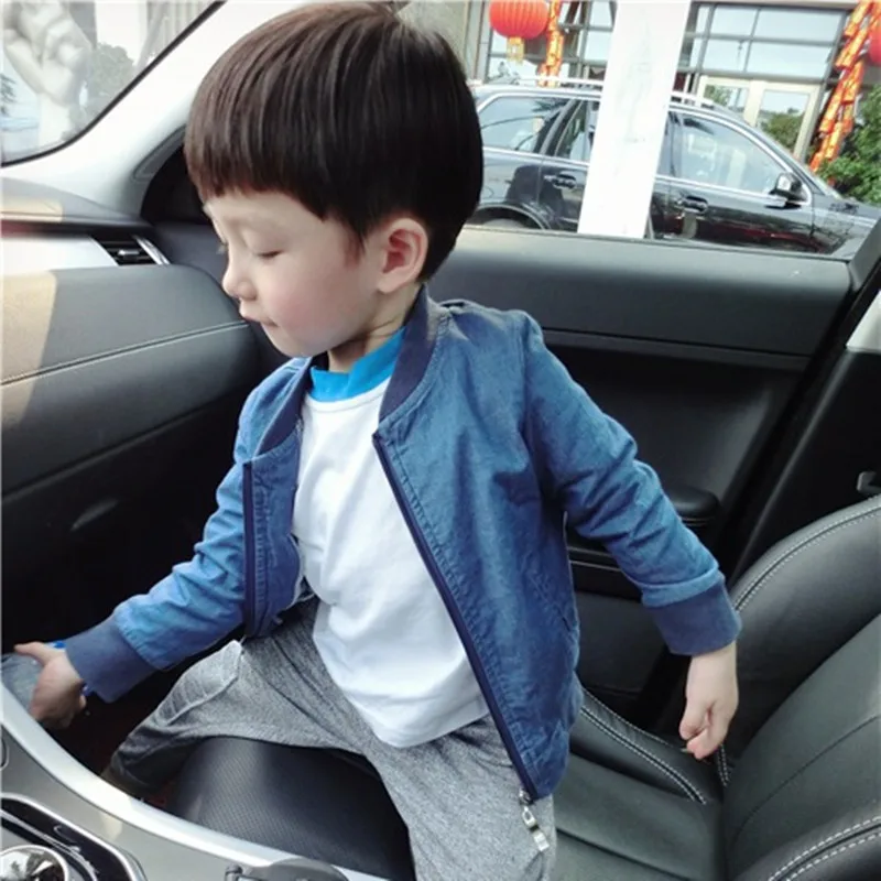 

DFXD Baby Boys Spring Jackets 2019 New Casual Children Denim Coats Thin Full Sleeve Zipper Outwear Boys Clothes For 2-7Yrs