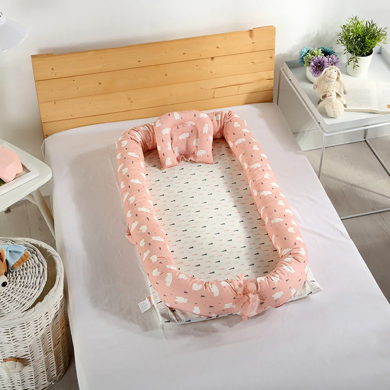 Детские блестящие Co-спальные кроватки Детская кроватка портативная моющаяся кровать для путешествий изолированный костюм с одеялом для детей - Цвет: Polar Bear 2PCS