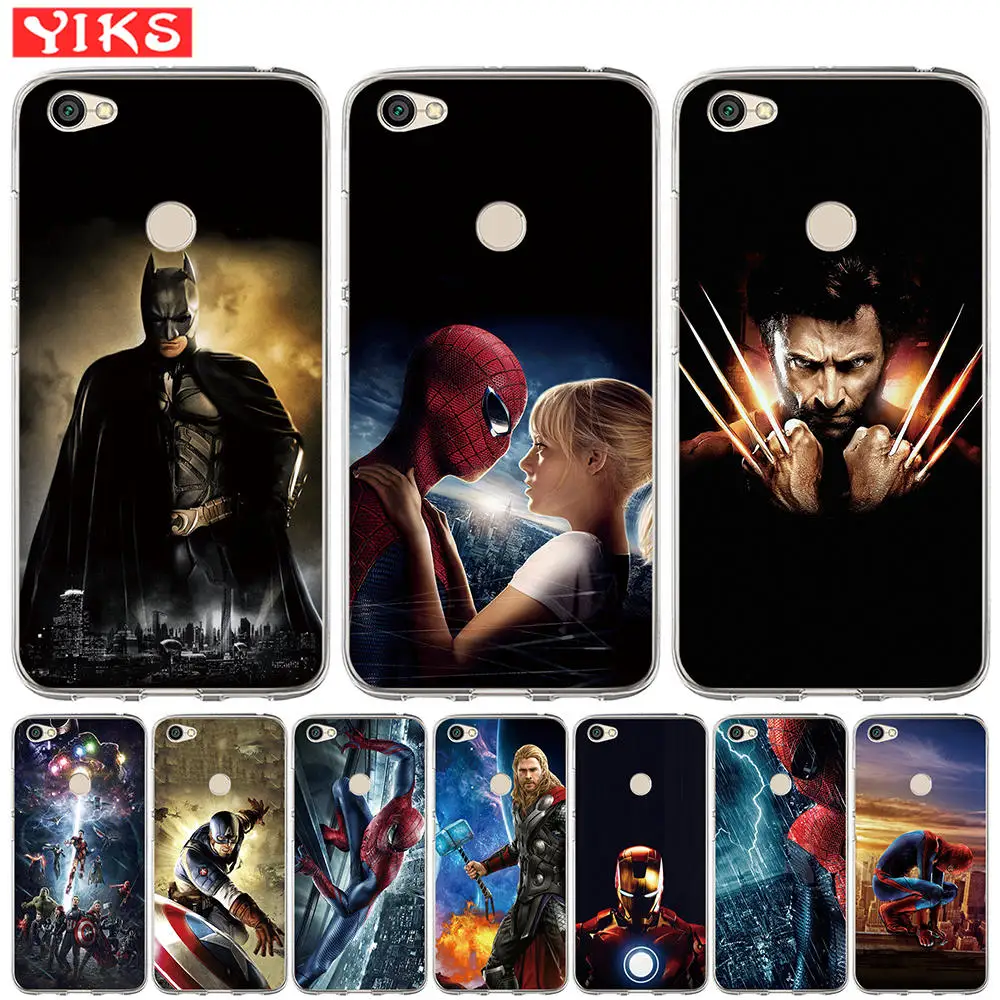 

Hot Avengers Heros Phone Case For Xiaomi Redmi 3S Note 3 4 4X 5A 5 6 Plus Pro Prime Soft TPU Marvel Cover Cover Etui Hoesjes