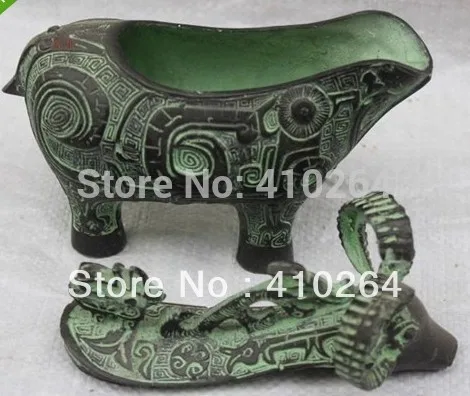 

] Exquisite Collection Chinese Archaic Patina Bronze Metalware statues statue