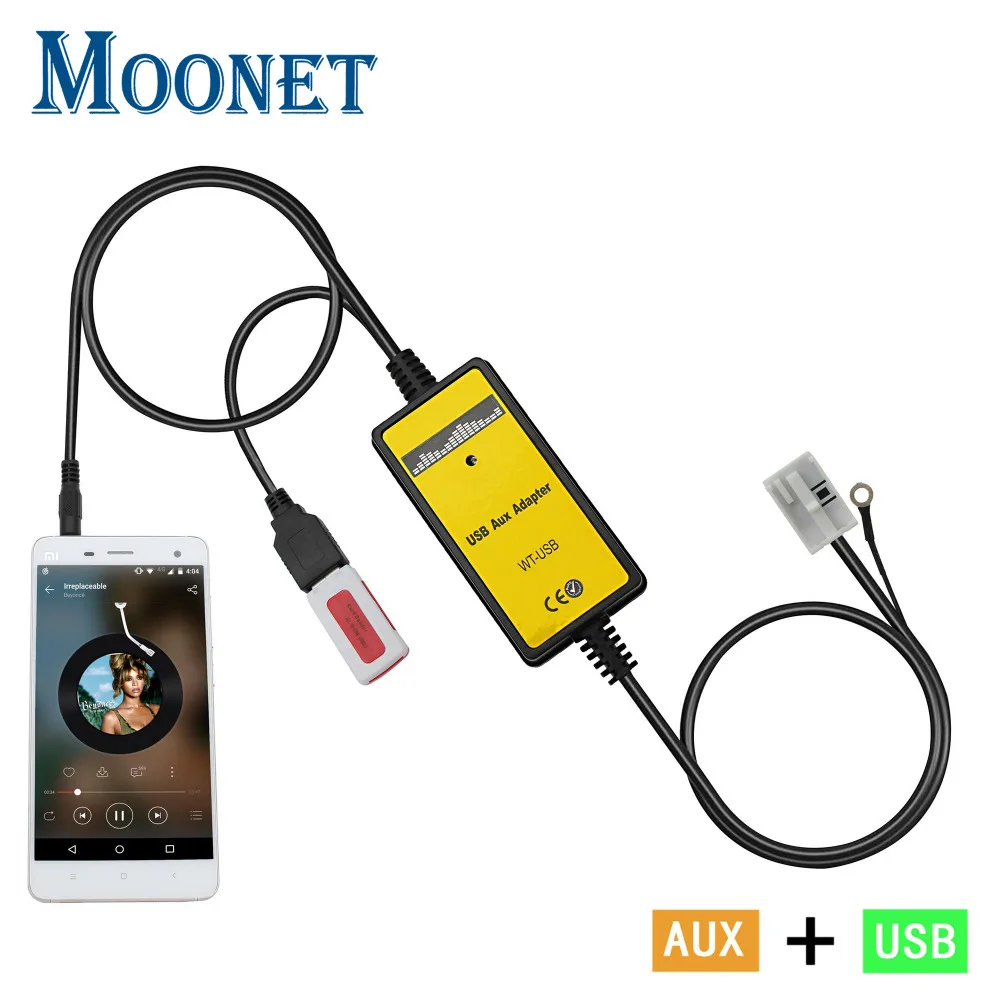 Moonet font b Car b font MP3 player adapter 3 5mm AUX IN TF SD USB