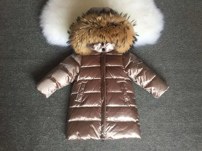 Детское зимнее пальто детские зимние куртки утепленное пуховое пальто с натуральным мехом для мальчиков и девочек, детский зимний комбинезон, зимние парки для детей