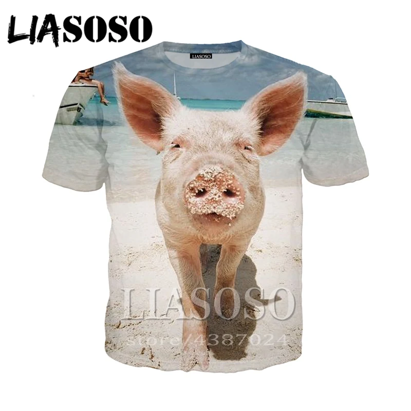 LIASOSO аниме Женская мода свинья забавные животные балахон рубашки новый homme 3D Футболка с принтом/толстовки/Sweatshir футболка s Мужская футболка