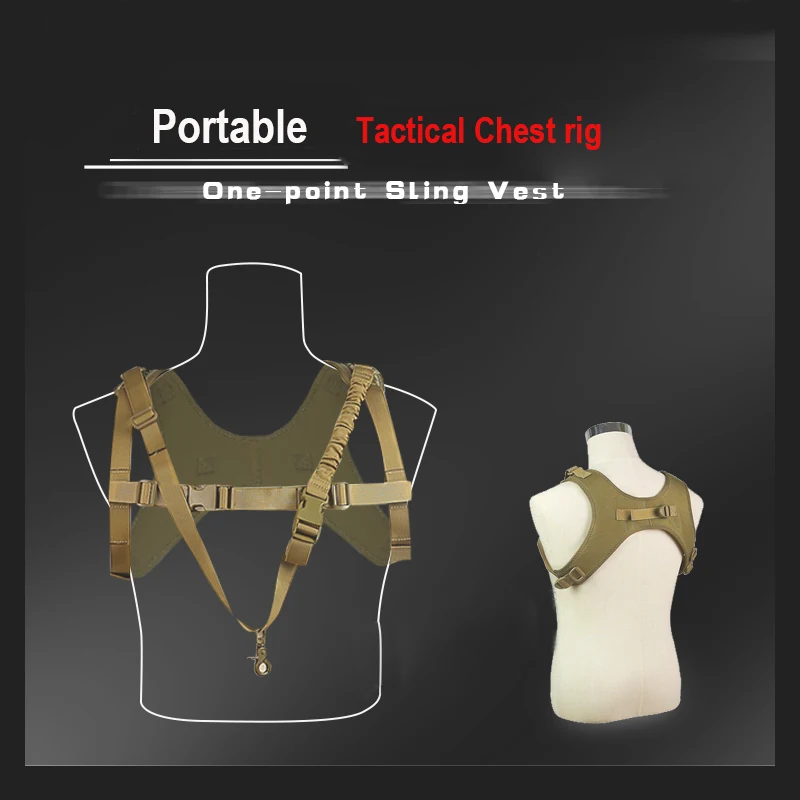 

2017 New Portable one point sling Vest Black Portable Tactical chest rig CP Khaki