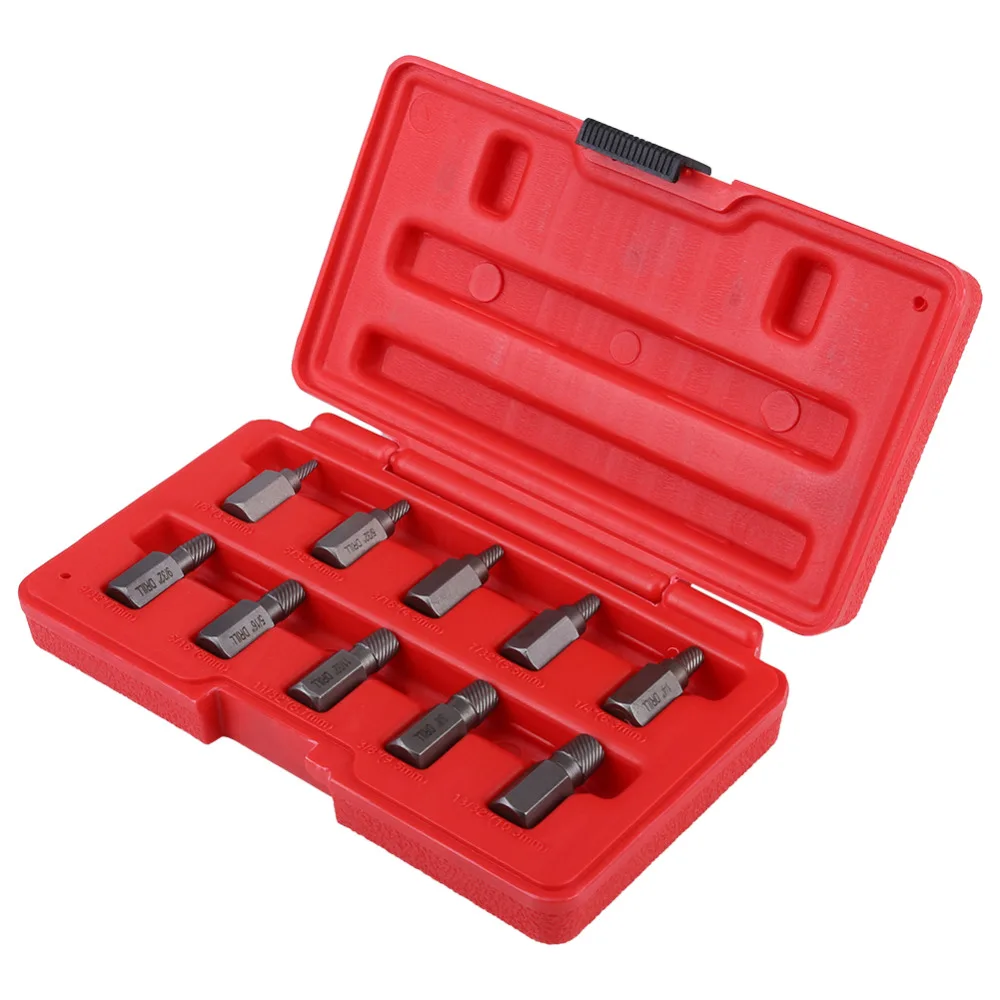 10 Pcs/set Screw Extractor Tools Kits Set for Rust Damaged Studs Bolt
