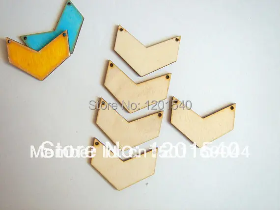 

100 Pcs/lot Unfinished Wood Chevron Tile for Jewelry,Geometric Jewelry JW-019