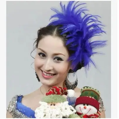 Feather flower head flower bridal headdress with cheongsam dress bridal hair accessories bridal jewelry multicolor headband