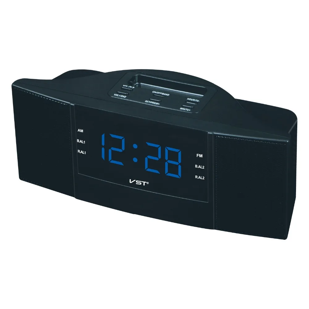 

AM FM Radio Clock Four Color Large LED Backlight Snooze Alarm Clock EU Plug Home Table Times Gift For Parents Friends