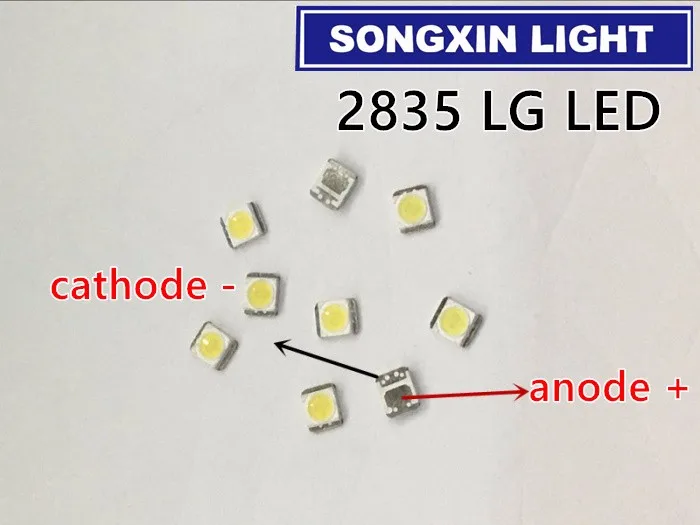 500 шт. для LG высокой мощности 2835 SMD СВЕТОДИОДНЫЙ s диоды телевизионные супер яркие диоды SMD СВЕТОДИОДНЫЙ 1210 3528 1 Вт 100лм холодный белый ТВ ПОДСВЕТКА