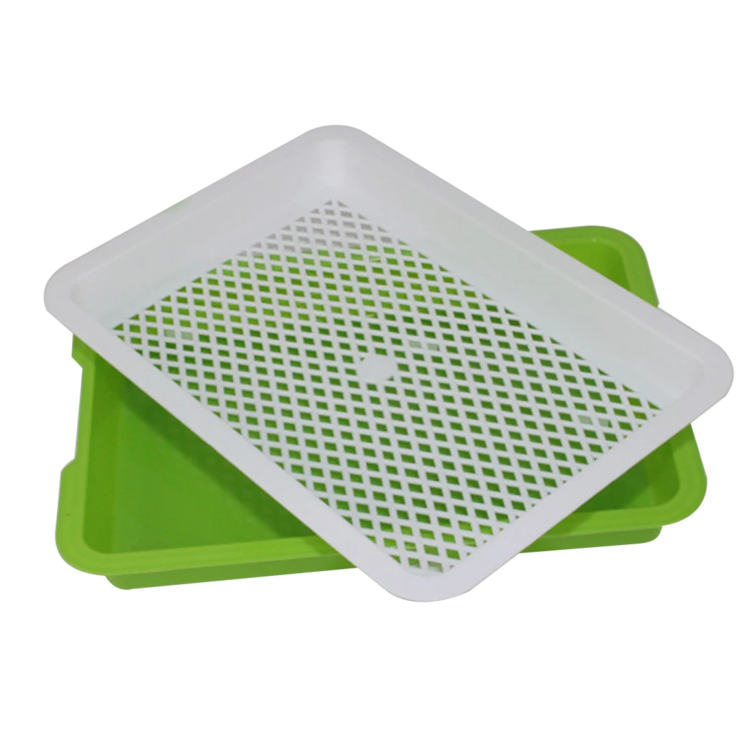 

VICTMAX Double-layer Planting Plate Hydroponics Seed Nursery Pots Tray Sprouts Tray Flower Plant Germination Tray Box -Green