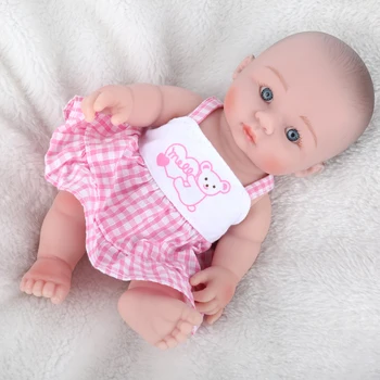 

New 25cm Full Body Silicone Reborn Baby Doll Toy For Girls Mini Newborn Babies Doll Bedtime Play House Bathe Toy Birthday Gift