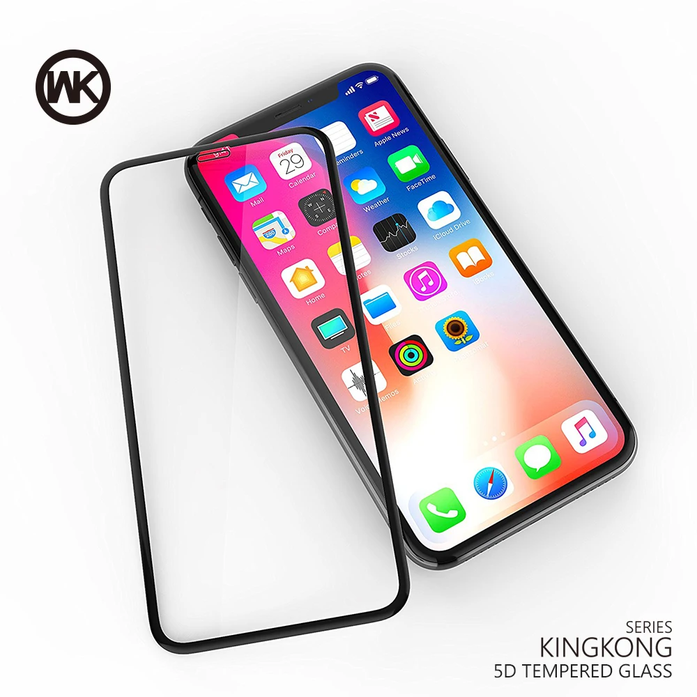 WK дизайнерская Защита экрана для iPhone X XS MAX 8 7 6 6S Plus закаленное стекло 9H 5D изогнутое