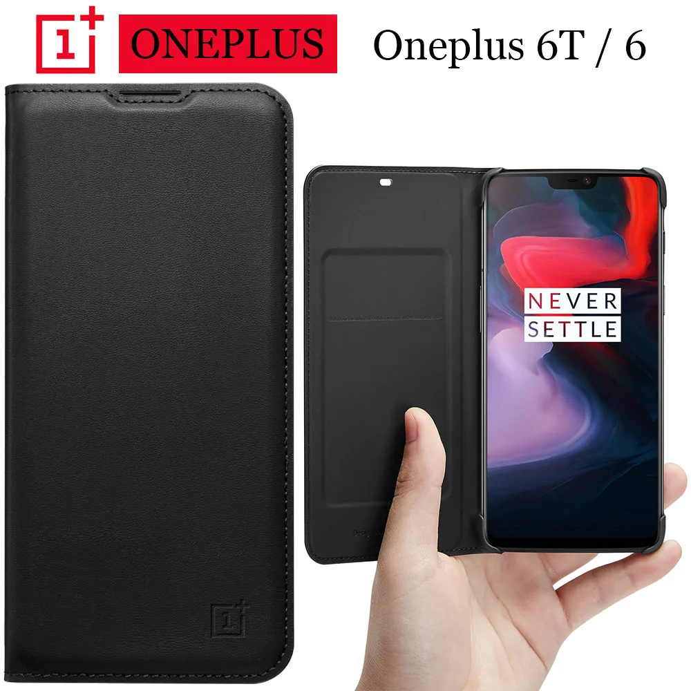 

Oneplus 6T Case Flip Smart Leather Cover Original Official One Plus 6 6T Sleep Wake Up Card Slot Phone Cases Oneplus6 Back Capa