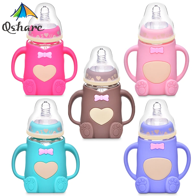 

Qshare Baby Milk Powder Feeding Cup Toddler Silica 250ml Cute Kids Children Learn Feeding Drinking Water Handle Bottle Training