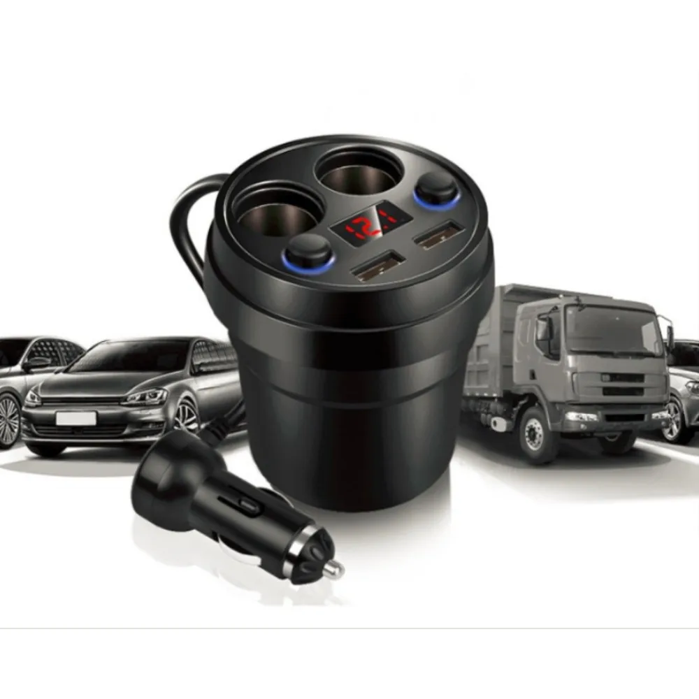 New Cup Car Charger Dual USB Cable Multifunction Cigarette Lighter Mobile Phone | Мобильные телефоны и аксессуары