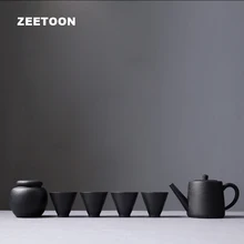 Дзен японский грубой керамики портативный чайный набор кунг-фу чайные горшки чайная чашка банка для чая креативный керамический домашний декор с сумкой для путешествий