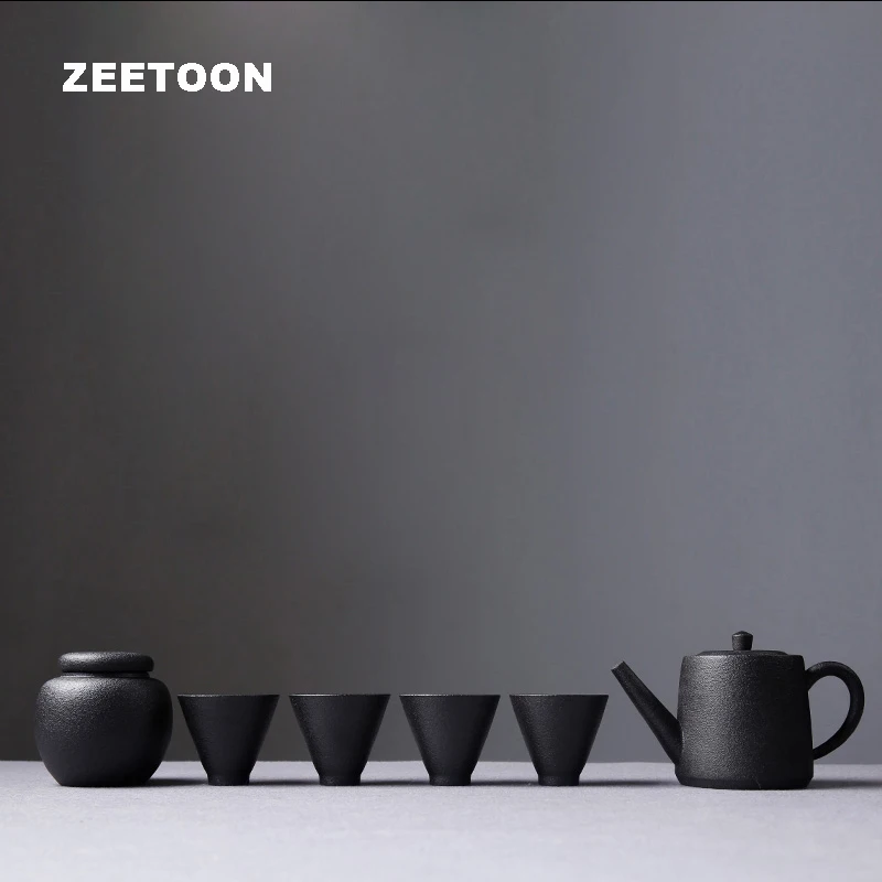 Zen Japanese Coarse Pottery Portable Kung Fu Tea Set Teapots Teacup Tea Jar Creative Ceramic Home Decor with Travel Bag Zen Japanese Coarse Pottery Portable Kung Fu Tea Set Teapots Teacup Tea Jar Creative Ceramic Home Decor with Travel Bag