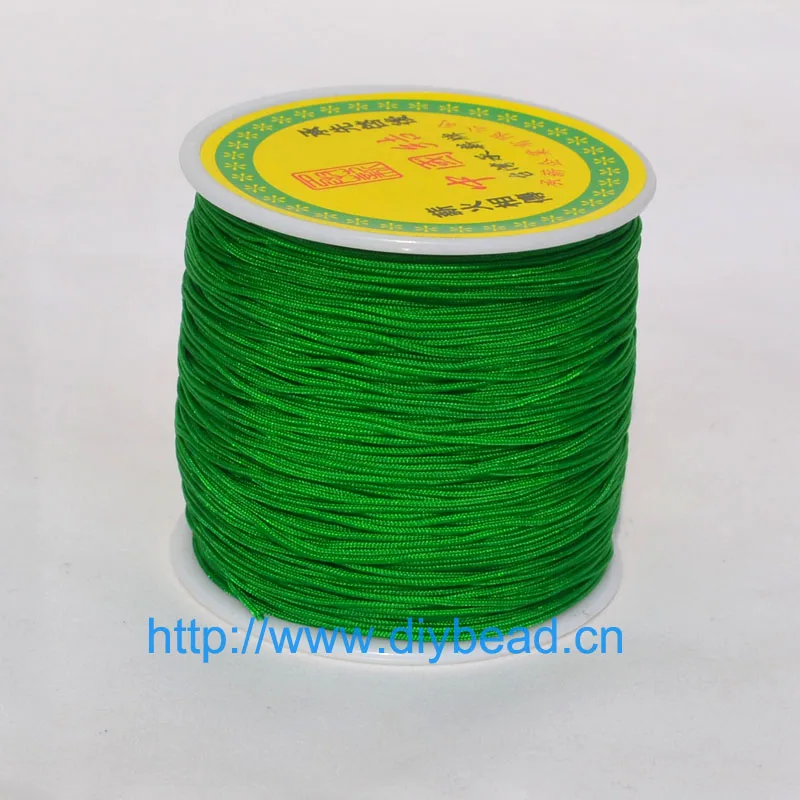 17 цветов нейлоновые Шнуры нить китайский узел макраме шнур браслет плетеный шнур DIY кисточки вышивка бисером ювелирные изделия изготовление нить - Цвет: Зеленый