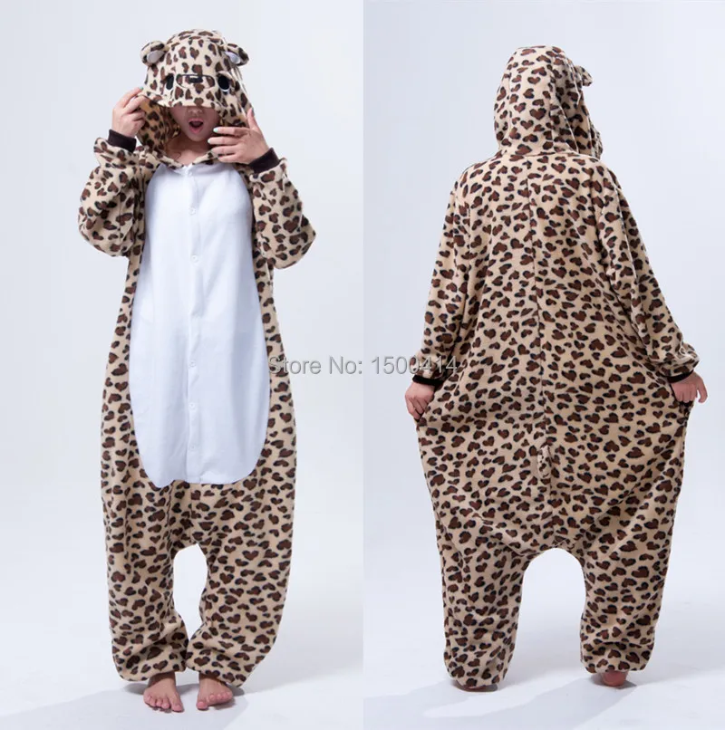 

Unisex Adult Cosplay Costume Animal Leopard Bear Anime Onesies Pajama For Halloween Carnival Masquerade Party