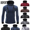 Sudadera con capucha URSPORTTECH hombres moda personalidad lado oblicuo Pull cremallera con capucha sudadera hombres primavera otoño manga larga Casual Hoody ► Foto 3/6