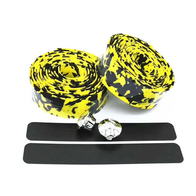 

1 Pair Soft Foam Cycling Road Bike Bicycle Handlebar Tape Belt Reflective Grip Wrap Anti-slip Anti-sweat Strap With 2 Bar Plugs