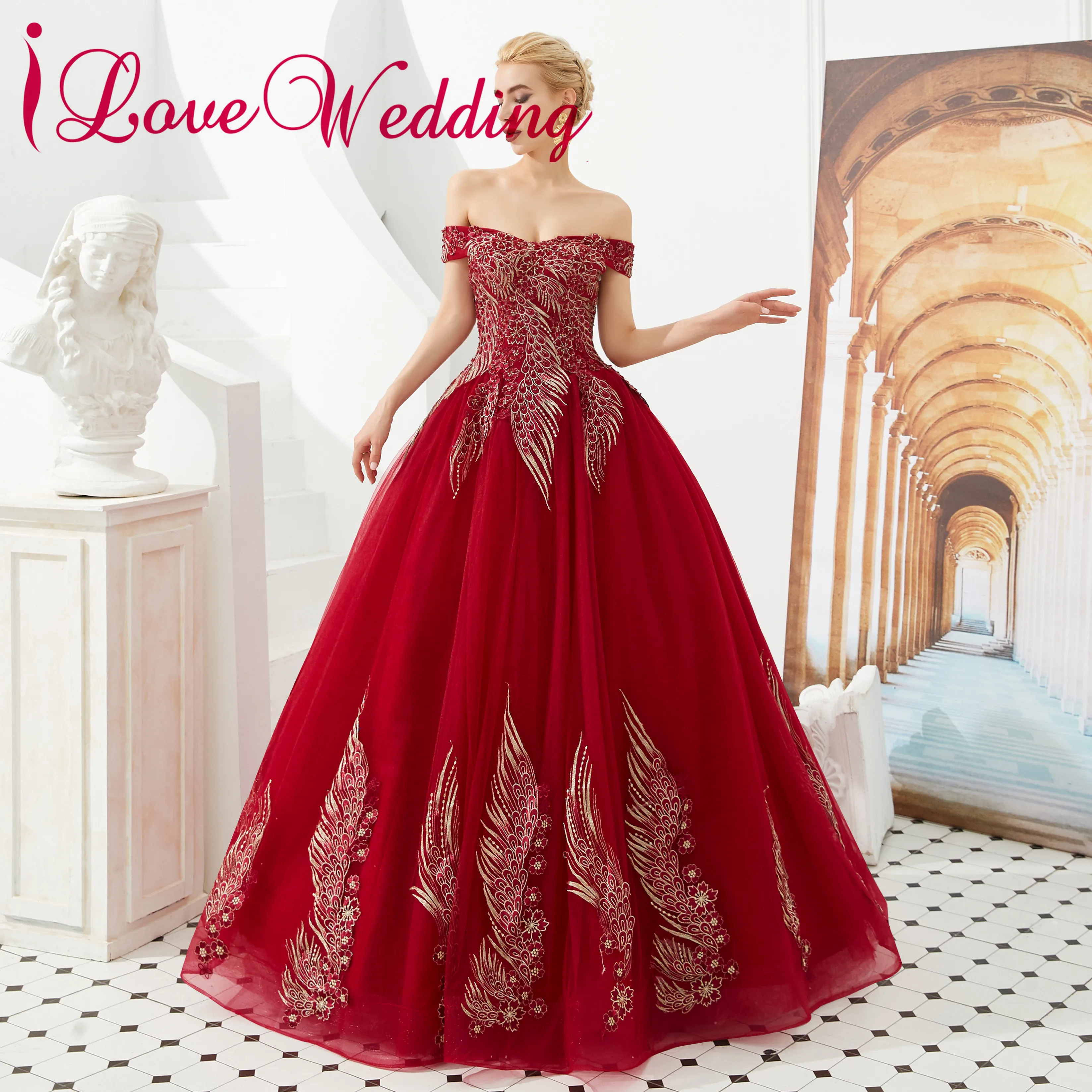 

New Arrival 2019 Off the Shoulder Lace Applique Embroidery Custom made Ball Gown Vintage Evening Dresses Long for Women