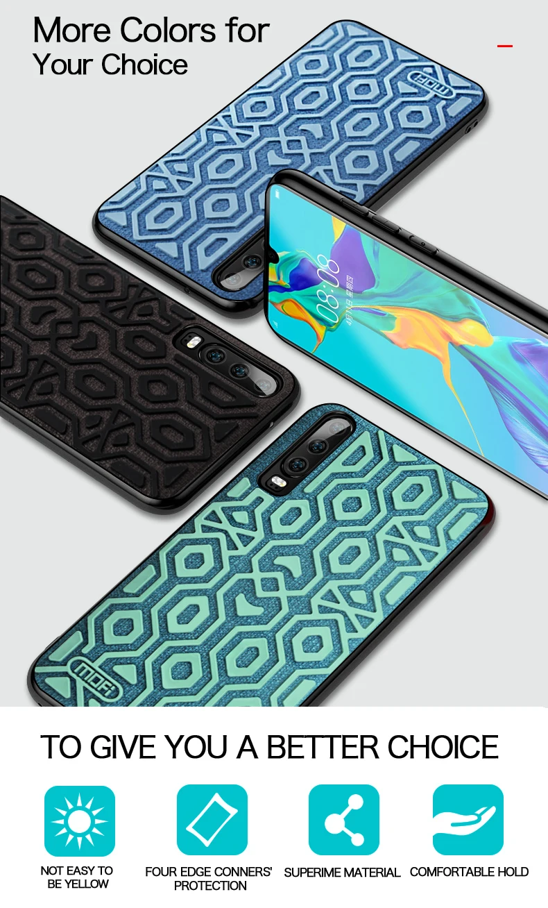 Для huawei P30 чехол нескользящий Противоударный задняя крышка coque MOFi P30 Pro Чехол s черный матовый p30pro силиконовый чехол